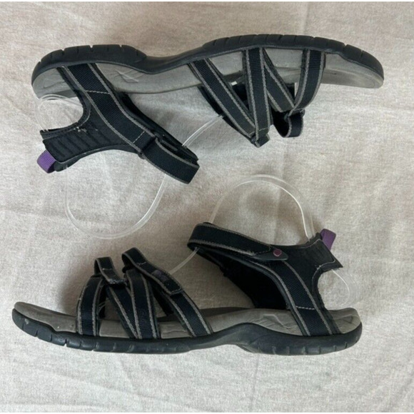 Teva Womens Tirra Strappy Sandals Size 11 Hiking Trails Outdoors Black Gray - Picture 5 of 9